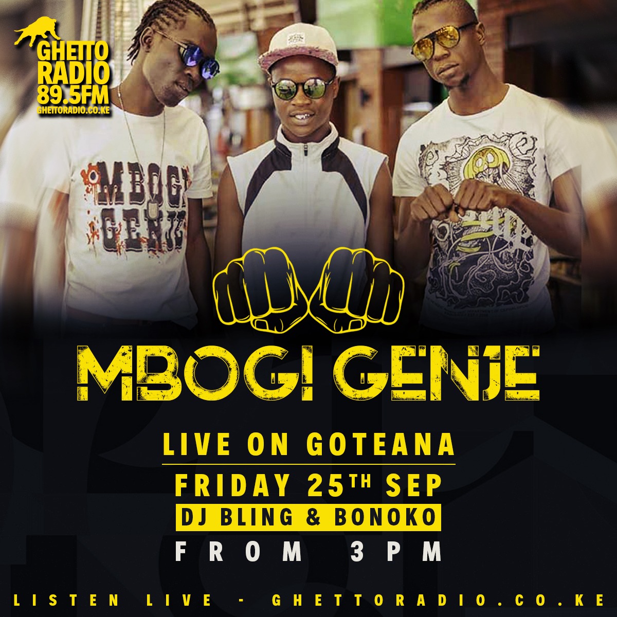 #Goteana na @DjBlingGhetto #Bonokodeh na #MbogiGenje leo ni ku #Wamocho