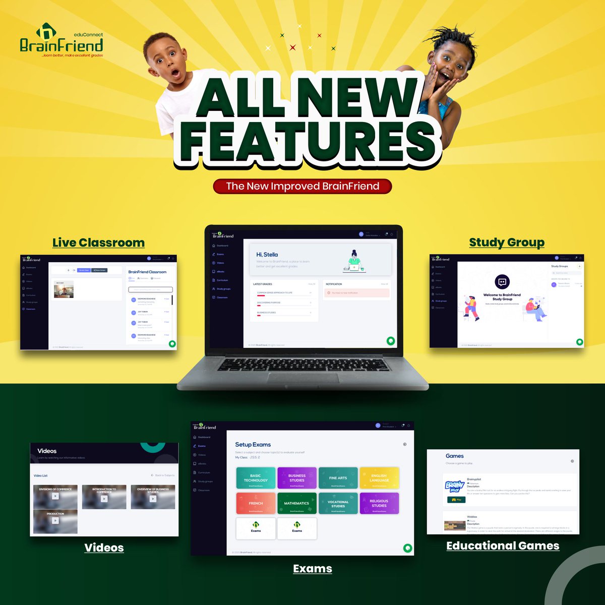 MyCinfores's tweet photo. Study Groups
Live classroom 
More learning games
A console that enables addition of more content (videos, ebooks and questions)

#BrainFriend #eduConnect https://t.co/BAonoEpGEQ
