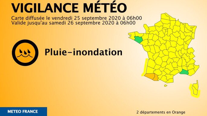 VISOV1's tweet photo. đ Le dĂ©partement des #HautesPyrenees est placĂ© en #vigilanceOrange Pluie-Inondation.
Respectez les consignes donnĂ©es —ïž
#meteo65 https://t.co/QK3Fz8K21C