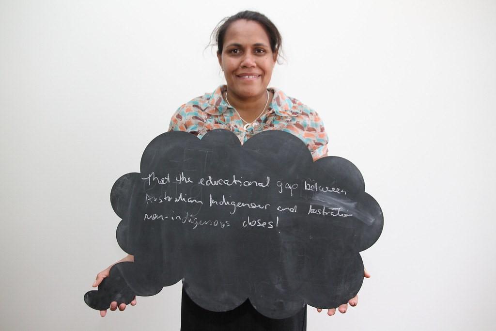 ABCEducationAU's tweet photo. Cathy's dream is "that the educational gap between Australian Indigenous and Australian non-Indigenous closes!" Can you believe today marks 20 years since Cathy Freeman ran her way to Olympic gold? #FreemanABC #CathyFreeman #Sydney2000 #aussieED @ABCTV https://t.co/S33X0wvvb1