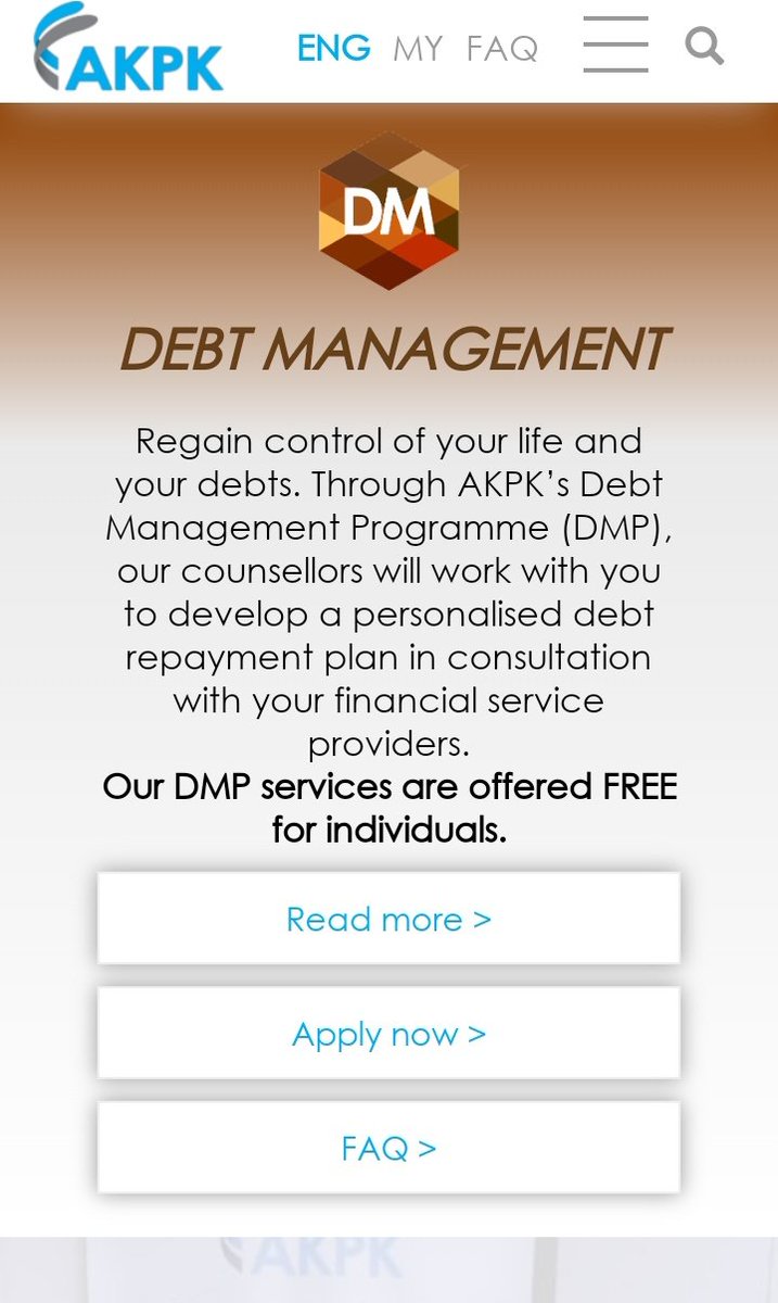 Klik I need help, pergi ke Debt Management. Baca lebih lanjut dahulu sebelum Apply
