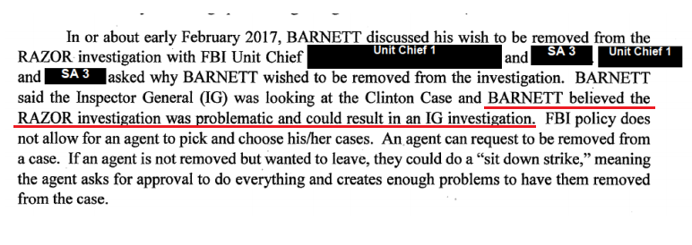 How abusive was the Flynn investigation?It was so bad that Agent Barnett told his boss he wanted off the cases.Why?"Barnett believed the [Flynn] investigation was problematic and could result in an IG investigation"