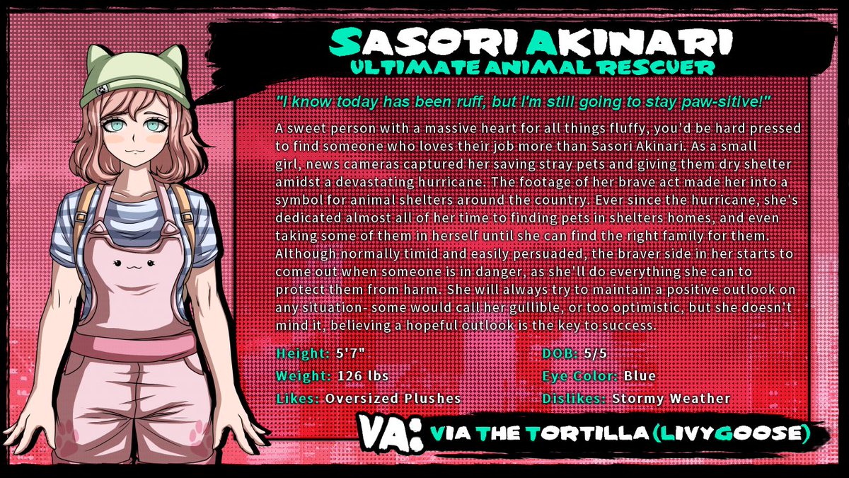 drstolenhope's tweet photo. Danganronpa Stolen Hope- Character profiles #3
-Sasori Akinari🐶
-Wataru Fujo🦜
-Nemu Chisoka🌹
-Madoka Karui🧪

#danganronpa #fanganronpa https://t.co/XXPmqU31Yt