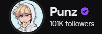 Punztw's tweet photo. 100K ON TWITCH WOOOOOOOOO https://t.co/HL6WBNDnex