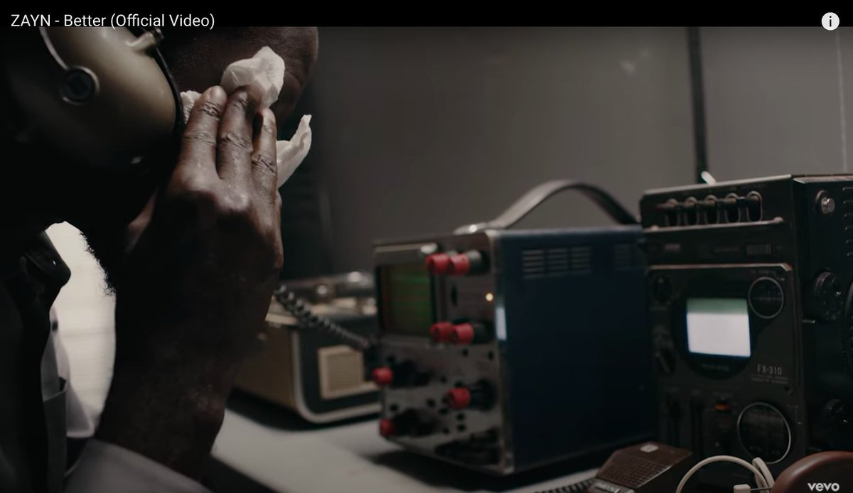 BETTER - we then see the white old man again with the binoculars and the black man listening to Zayn, but Zayn is not really paying attention to this, he& #39;s just getting dressed. He doesn& #39;t interact with either of the men, unlike he did in the previous mv where he always did.