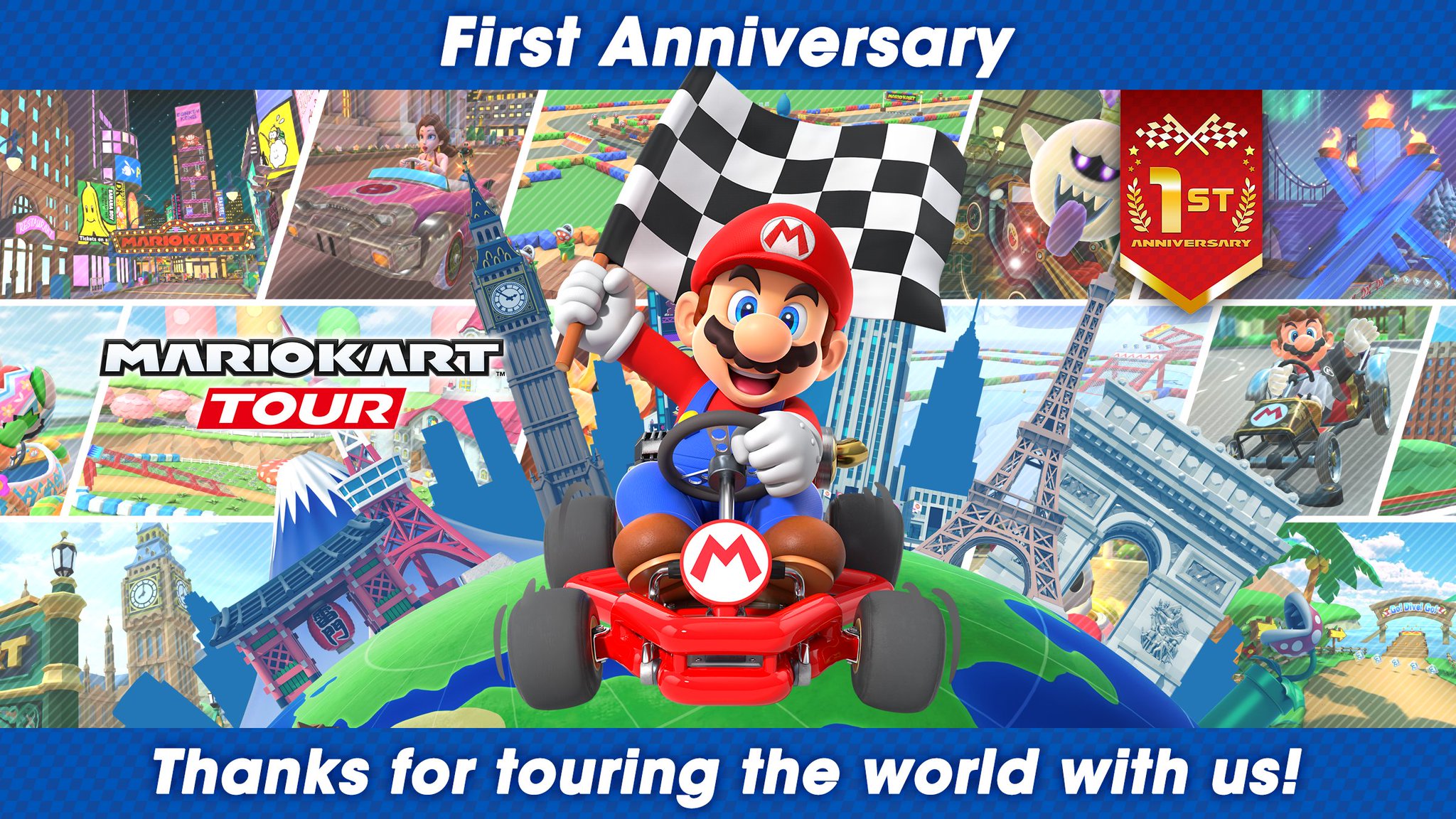 Mario Kart Tour Can You Believe It S Been One Year Since Mariokarttour Was Released Thank You For Playing To Commemorate The Anniversary The Next Tour Will Be Called The 1st Mario Kart Tour Can You Believe It S Been One Year Since Mariokarttour Was Released Thank You For Playing To Commemorate The Anniversary The Next Tour Will Be Called The 1st