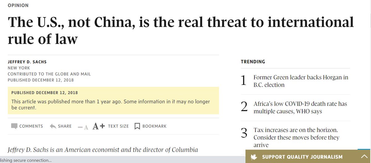 7. In fact. Jeffrey does not really like the USA, does he?The U.S., not China, is the real threat to international rule of law https://www.theglobeandmail.com/opinion/article-the-us-not-china-is-the-real-threat-to-international-rule-of-law/
