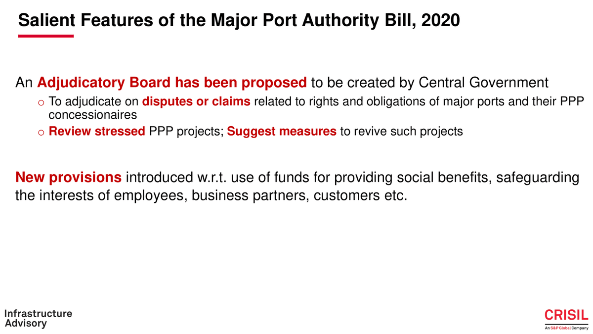 CrisilLimited's tweet photo. Understand more about the recent #MajorPortAuthorityBill passed by the #LokSabha on September 23, 2020 as #CRISIL’s team gives you an introduction of the bill along with its #SalientFeatures; provides opportunity for active #private participation. #PPP https://t.co/pCUjXrtnRo