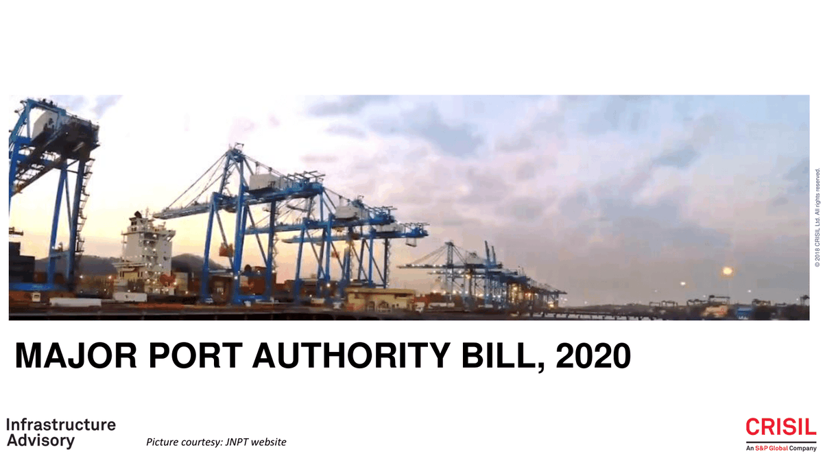CrisilLimited's tweet photo. Understand more about the recent #MajorPortAuthorityBill passed by the #LokSabha on September 23, 2020 as #CRISIL’s team gives you an introduction of the bill along with its #SalientFeatures; provides opportunity for active #private participation. #PPP https://t.co/pCUjXrtnRo