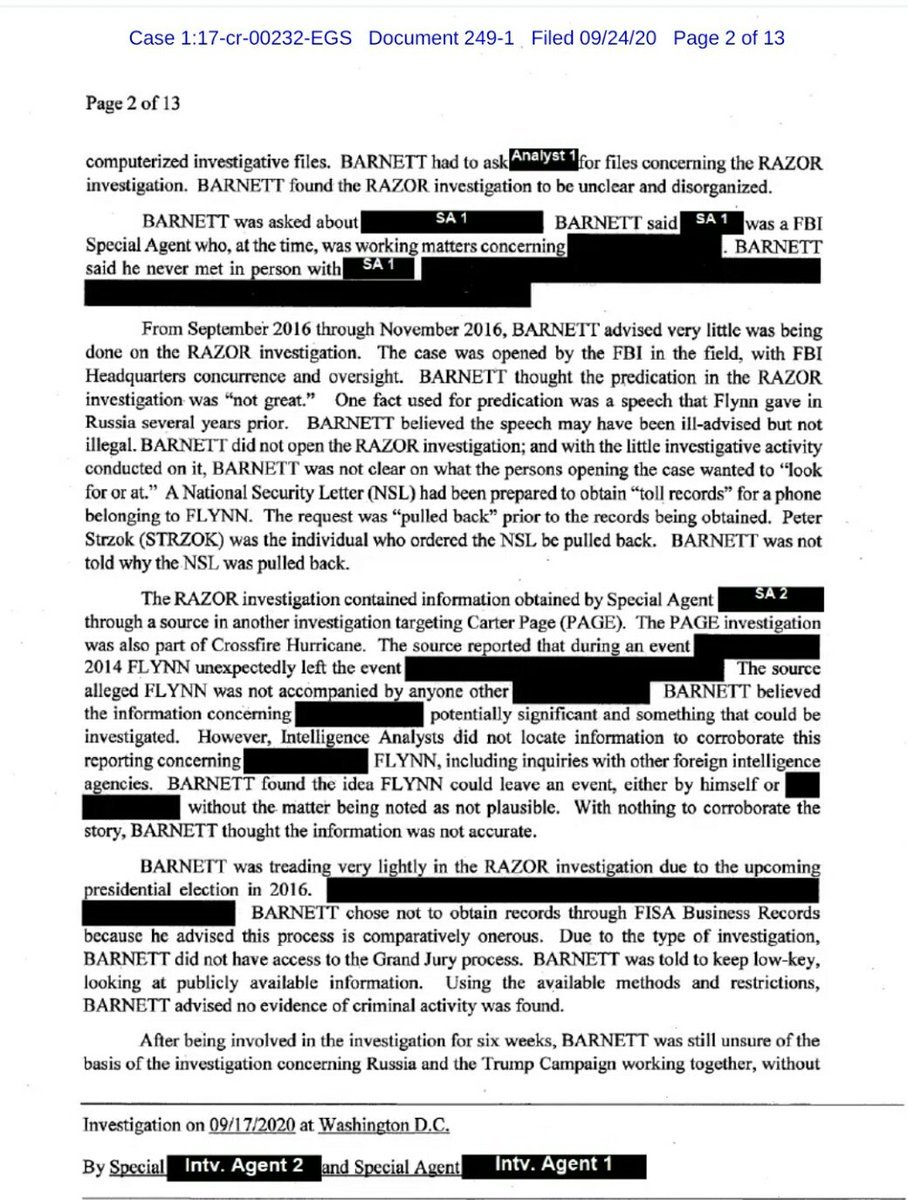 CONTD: Redacted Interview Of  @FBI Special Agent  #WilliamBarnett (2/13)