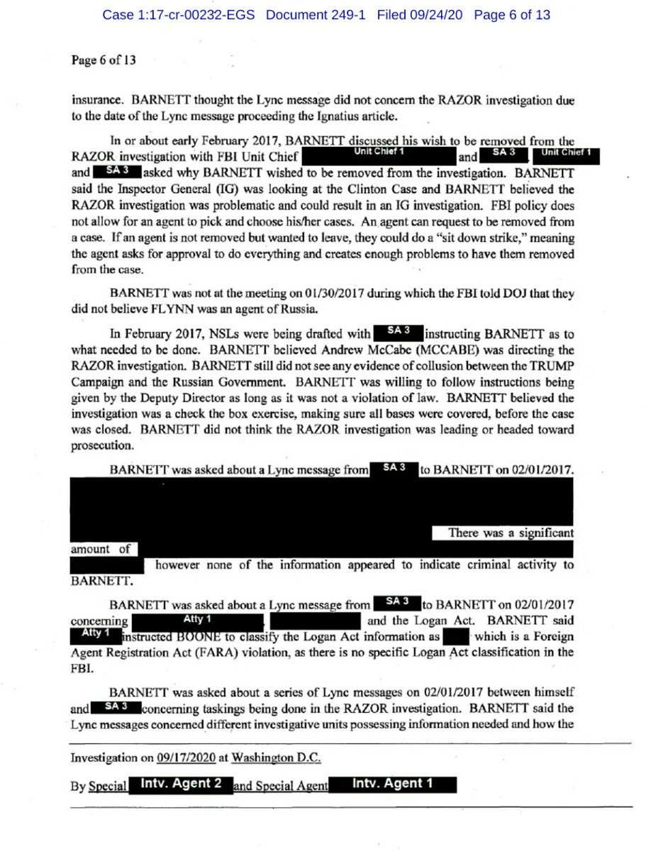 CONTD: Redacted Interview Of  @FBI Special Agent  #WilliamBarnett (6/13)