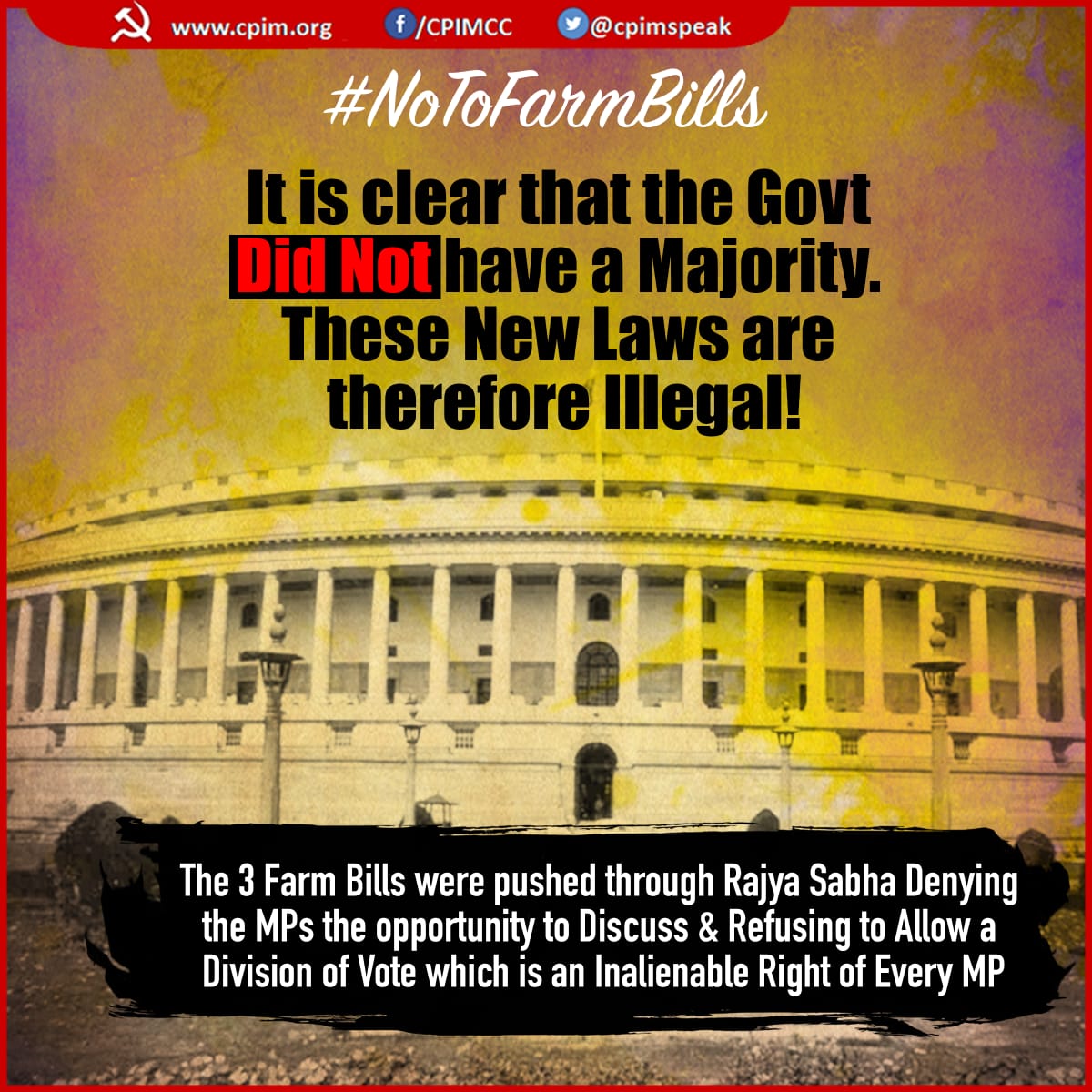The proposals for “land pooling” and legalising the  contract system with benefits to agribusinesses will completely destroy traditional farming. India’s food security is at stake.

#NoToFarmBills