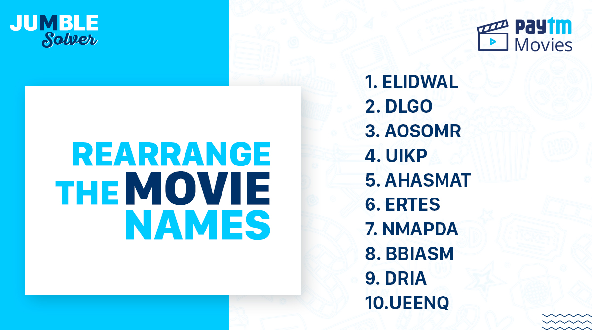 carebydistrict's tweet photo. Put your puzzle solving skills to test!
#GuessTheMovie #JumbleSolver https://t.co/daLk4CJMtJ