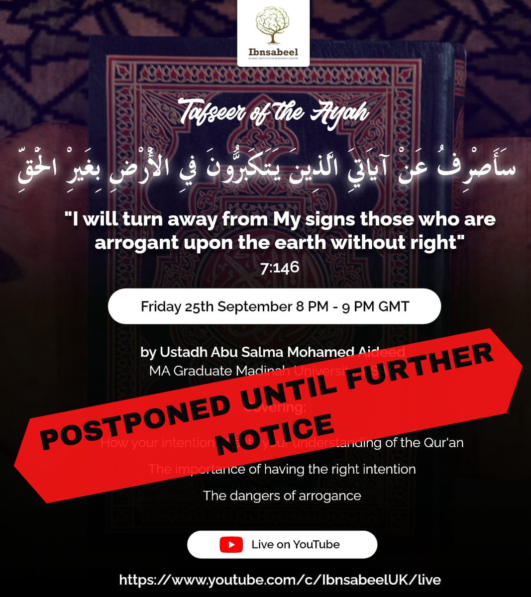 We will reschedule this lecture soon!