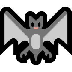 microsoft. i actually love this one, artistically, but it does not look like a bat. the bizarre little head is the best part. 9/10 as an image in the purest sense of critique, 5/10 as an image that’s supposed to be a bat emoji