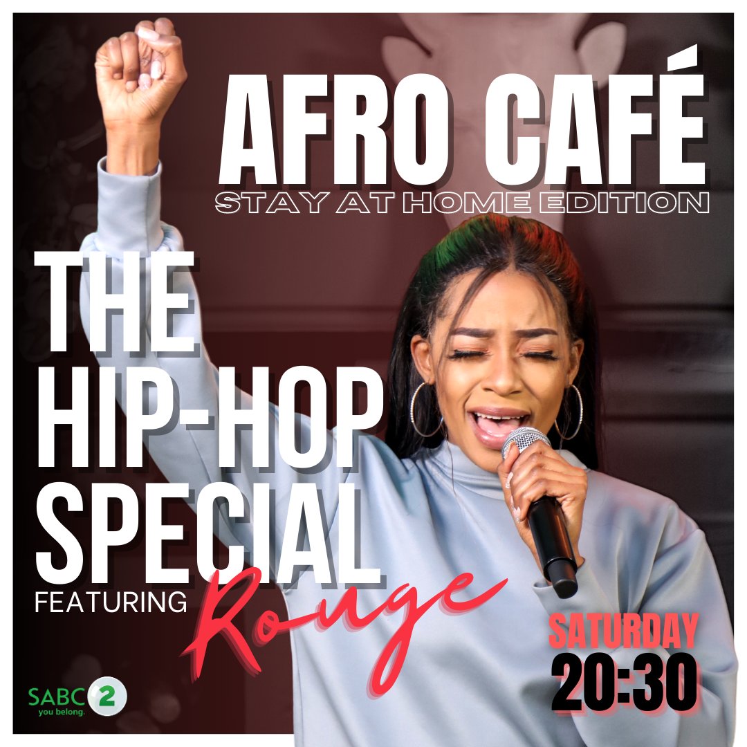 afrocafe_sa's tweet photo. ICYMI: The first of our #ACHomeEdition episodes - THE HIP-HOP SPECIAL, featuring @Rouge_Rapper & @KwestaDaKAR - airs TOMORROW NIGHT at 20h00, on @SABC_2! #MakeRoomForMore https://t.co/zX1393jhpx