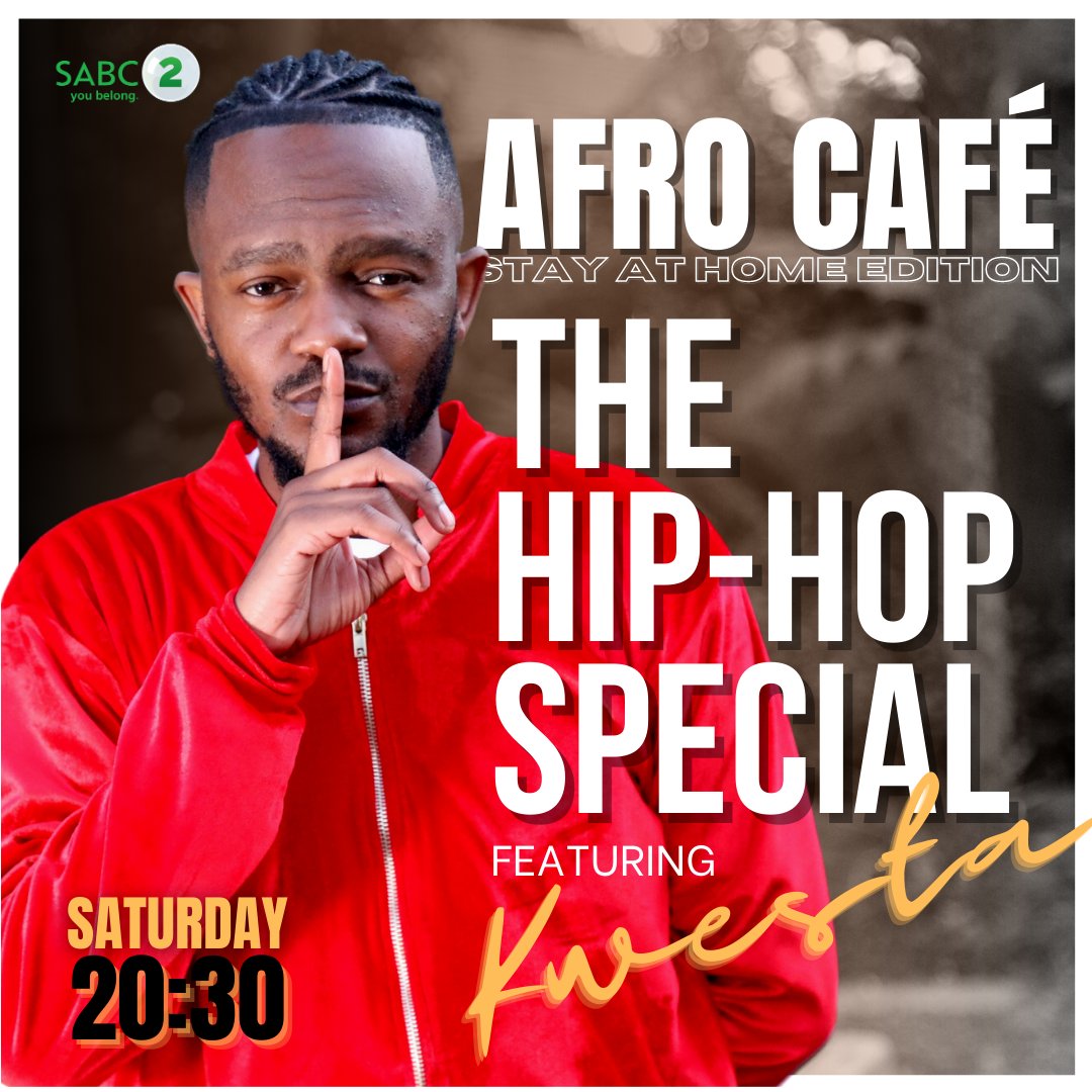 afrocafe_sa's tweet photo. TOMORROW NIGHT - 20h30 on @SABC_2 - #AfroCafeSA returns with its 2nd episode of the week: the first round of our #ACHomeEdition specials, featuring @KwestaDaKAR! #MakeRoomForMore https://t.co/0a4hGzRWGl