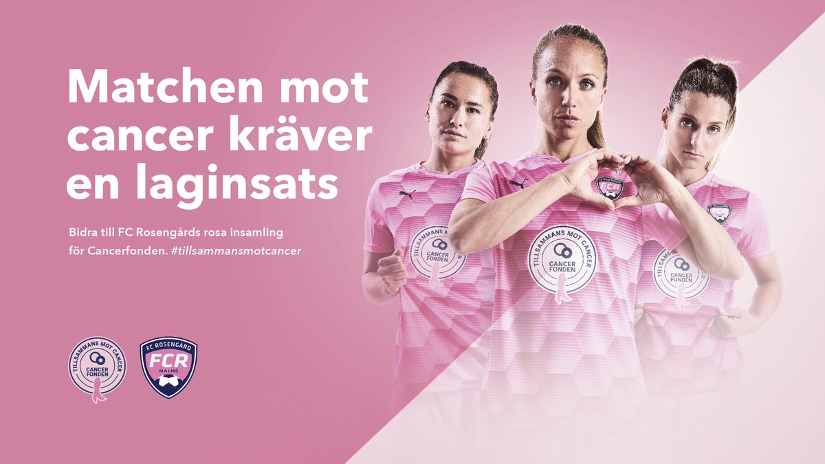 Nu tar vi ännu ett steg i kampen mot cancer. Under kommande månad kommer vi att spela i helrosa matchställ.

𝐕𝐚𝐫 𝐦𝐞𝐝 𝐝𝐮 𝐨𝐜𝐤𝐬å, 
𝐭𝐢𝐥𝐥𝐬𝐚𝐦𝐦𝐚𝐧𝐬 𝐤𝐚𝐧 𝐯𝐢 𝐯𝐢𝐧𝐧𝐚 𝐦𝐚𝐭𝐜𝐡𝐞𝐧 𝐦𝐨𝐭 𝐜𝐚𝐧𝐜𝐞𝐫.

💕 #tillsammansmotcancer
