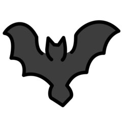 openmoji. this is a symbol of a bat. 10/10