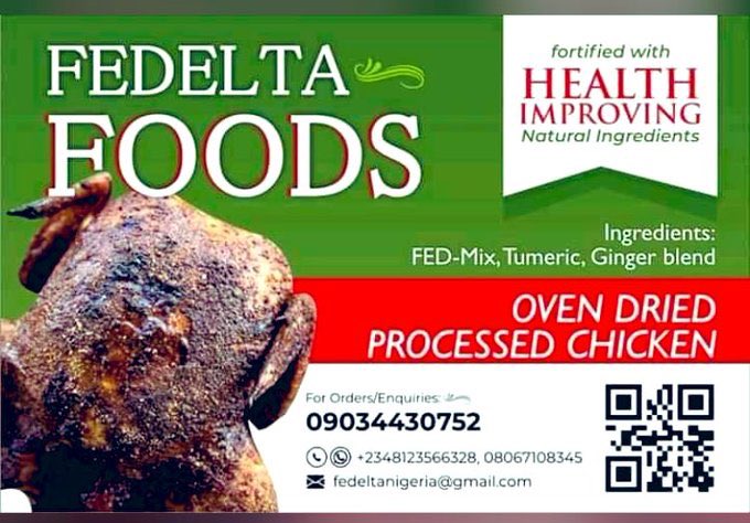 GENERALiy07's tweet photo. At Fedelta, we process fresh farm chickens, snail and fish with natural spices and healing herbs, making your meat not only tasty but health improving, we deliver nationwide.
Call or whatsapp: 09034430752
#FedeltaFoods https://t.co/PbEbrlQA2z