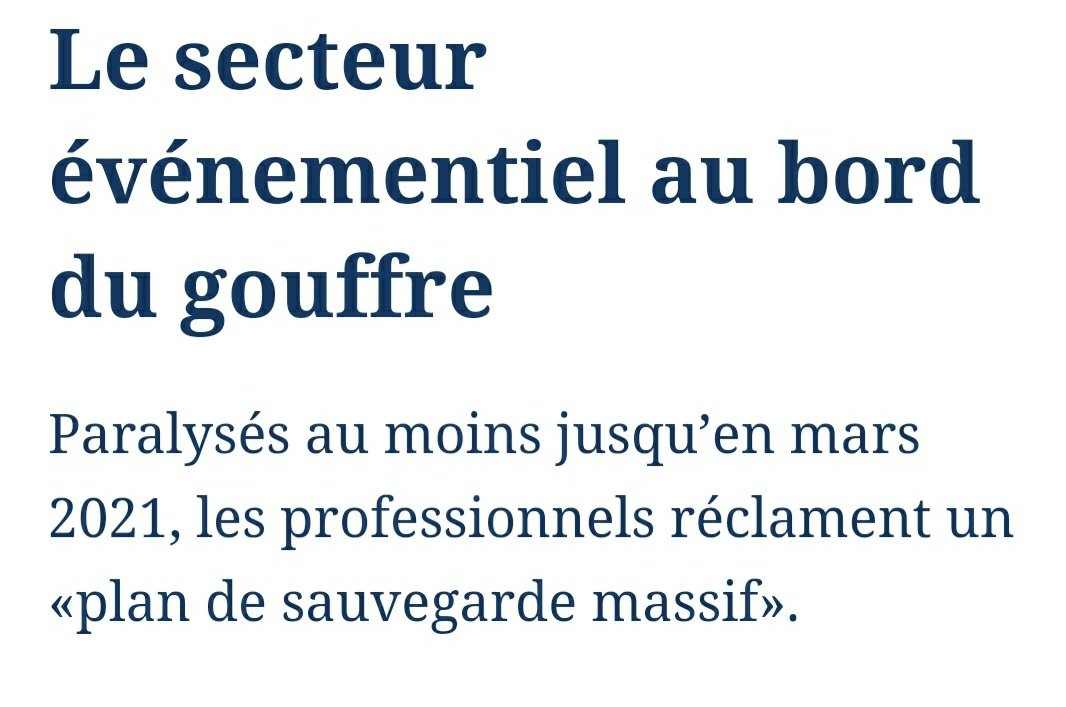 LEVENEMENTAsso's tweet image. .@bertrandbiard via @Le_Figaro : "Si le gouvernement, qui pourtant parle d’un secteur sinistré, se limite à des discours d’intention et qu’il ne veut en réalité pas nous aider, qu’il le dise, nous en tirerons les conséquences." lefigaro.fr/medias/le-sect… 

#eventprofs #alerterouge