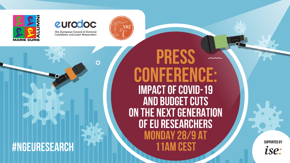 Join the press conference on the impact of COVID-19 on #ESRcareers and #EUBudget cuts on the next generation of EU researchers Monday 28.09 at 11:00am #NGEUresearch Register here: us02web.zoom.us/webinar/regist…