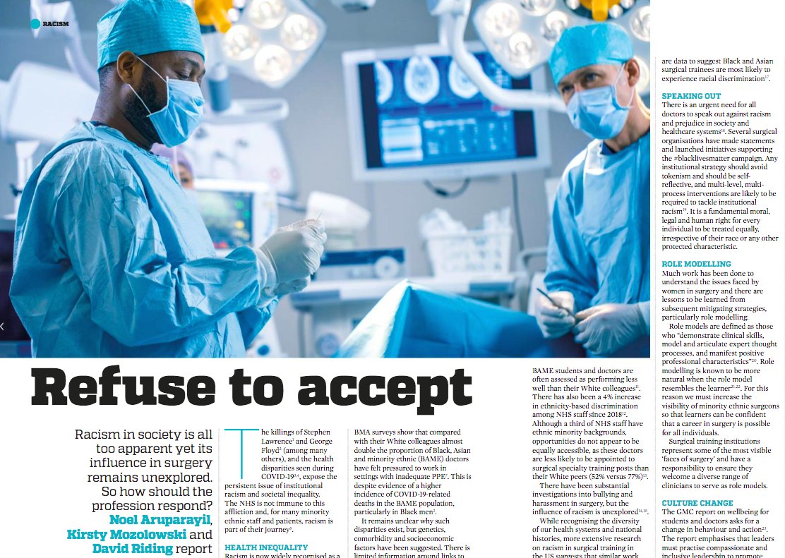 In the latest @RCSEd  @surgeonsnews rcsed.ac.uk/news-public-af… , we discuss everyone's role and responsibility in combating #racism in #surgical training. What do you #refusetoaccept today? #LetsRemoveIt #LetsRemoveRacism #RacismMustFall