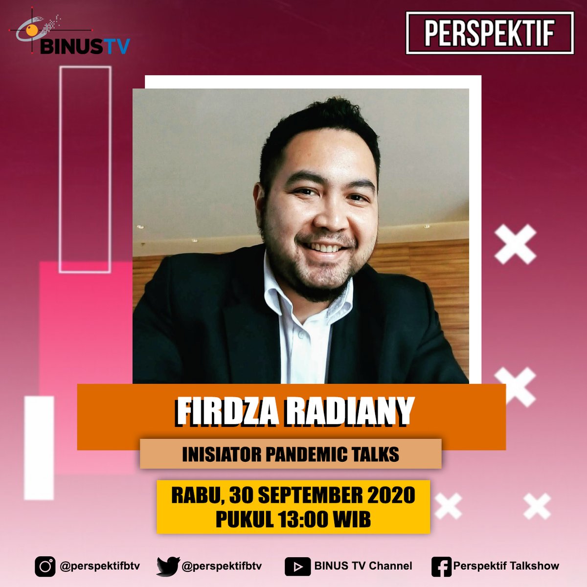 #PandemicTalks sediakan informasi &amp; data tentang #CoronavirusPandemic #COVID19Pandemic. Berbagai pembicara yang ahli dalam bidangnya diundang untuk dapat berdiskusi mengenai isu-isu terkini seputar pandemi. 

Ayo simak selengkapnya di #PERSPEKTIF <a href="/BinusTV/">#IAmASmartViewer</a> binus.tv!