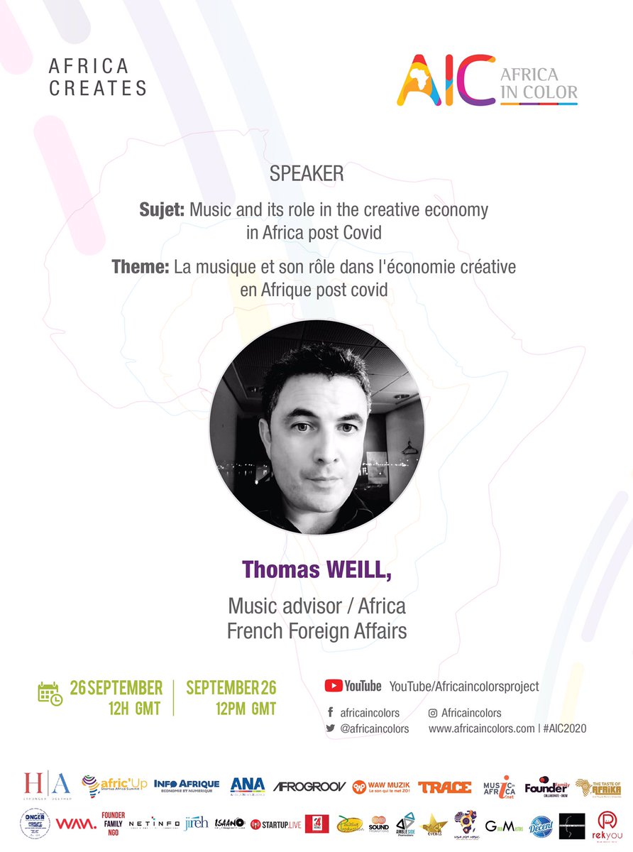 africaincolors's tweet photo. Good morning;
Pleasure connecting cultures via #music with our #speakers #ThomasWeill music advisor @francediplo_EN in #Africa , @AngelikaSchind2 , #alexandrebananier de @RekyouMusic , and #krystiansantini from @EQDistro the in house music distribution of @RocNation . Don't miss https://t.co/bBbiq66dPR