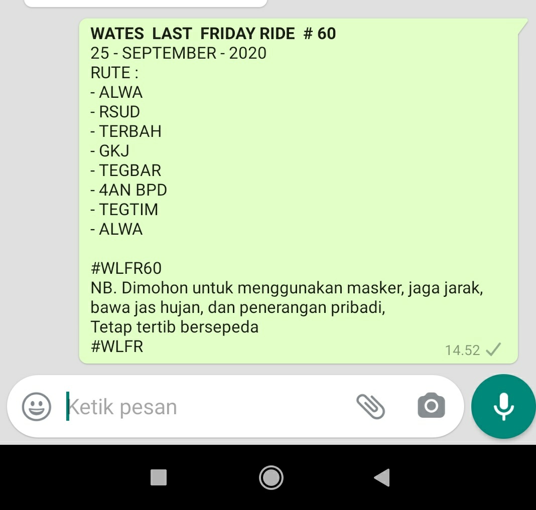 #WLFR60 
RUTE MALAM INI
25-09-2020