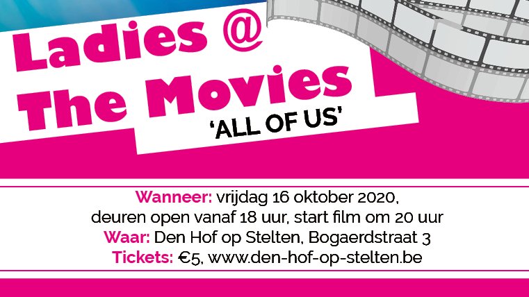 Kom op 16/10 naar Ladies@themovies en steun de strijd tegen #borstkanker! De opbrengst gaat naar @thinkpinkinfo! Kan je er niet bij zijn, maar steun je graag dit goed doel? Dan kan je nog t.e.m. 31/10 mondmaskers voor €3,5 &amp; handgel voor €5 kopen aan onze snelloketten.