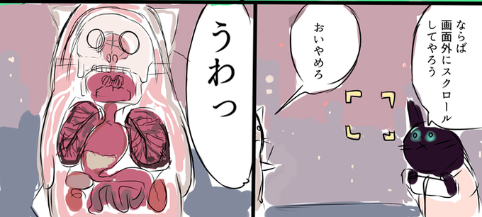 ネコバの骨格、内臓が酷い 