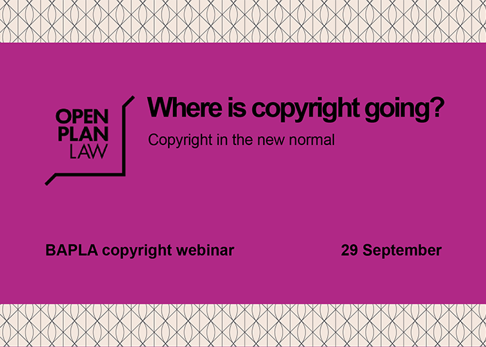 Don’t miss out on our final #webinar in the education series with Anna Skurczynska, Founder Director of <a href="/OpenPlanLaw/">Open Plan Law</a>. Join us for ‘Where is copyright going?’ on Tuesday 29 September at 16:00. 

Book here👉ow.ly/3lYS50BxTtu

#copyright #IP