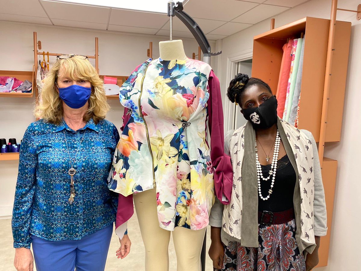 FTALondon's tweet photo. Student Marie level 3 #patterns creating her own collection and now selling in our #retail #shop on #Fonthill #Islington 

This is #Recycled #fabric from our #factory https://t.co/AQdit1N3RK