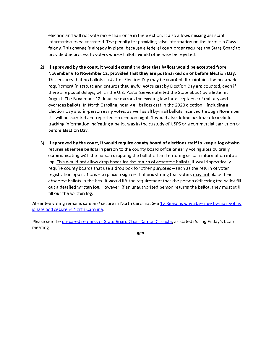 NCSBE's tweet photo. RELEASE: State Board Releases Closed Session Minutes, Briefings

#ncpol #YourVoteCountsNC https://t.co/ZDrtgbWJ29