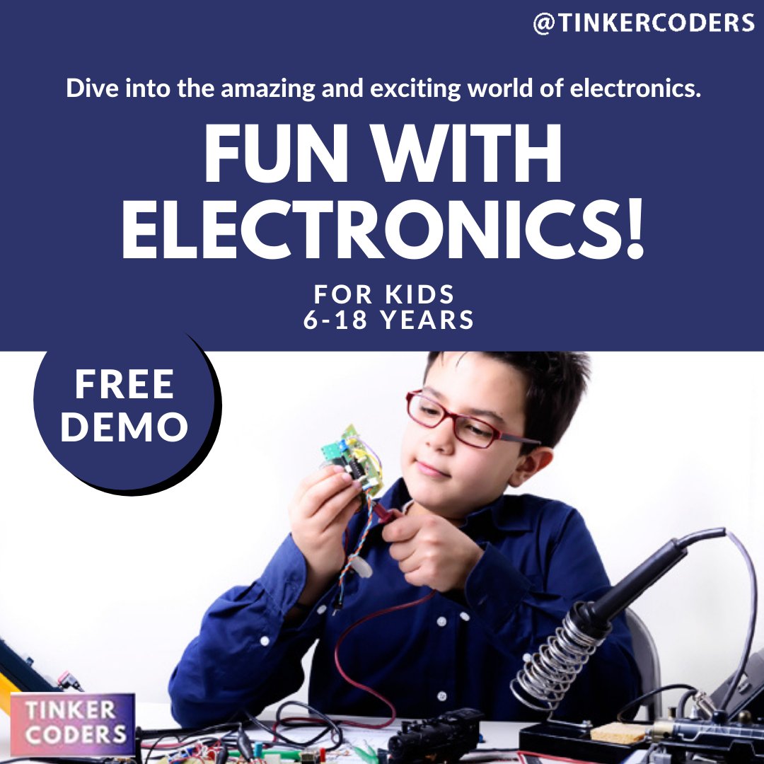 TinkerCoders's tweet image. Hold our hands & dive into the amazing & exciting world of the electronics.
Free demo: bit.ly/tinkerCoders
To discover more: tinkercoders.com
or call us +91-79031-48823
 
#coding #electronics #Funwithelectronics #coders #digitalworld #robotics #programming #education
