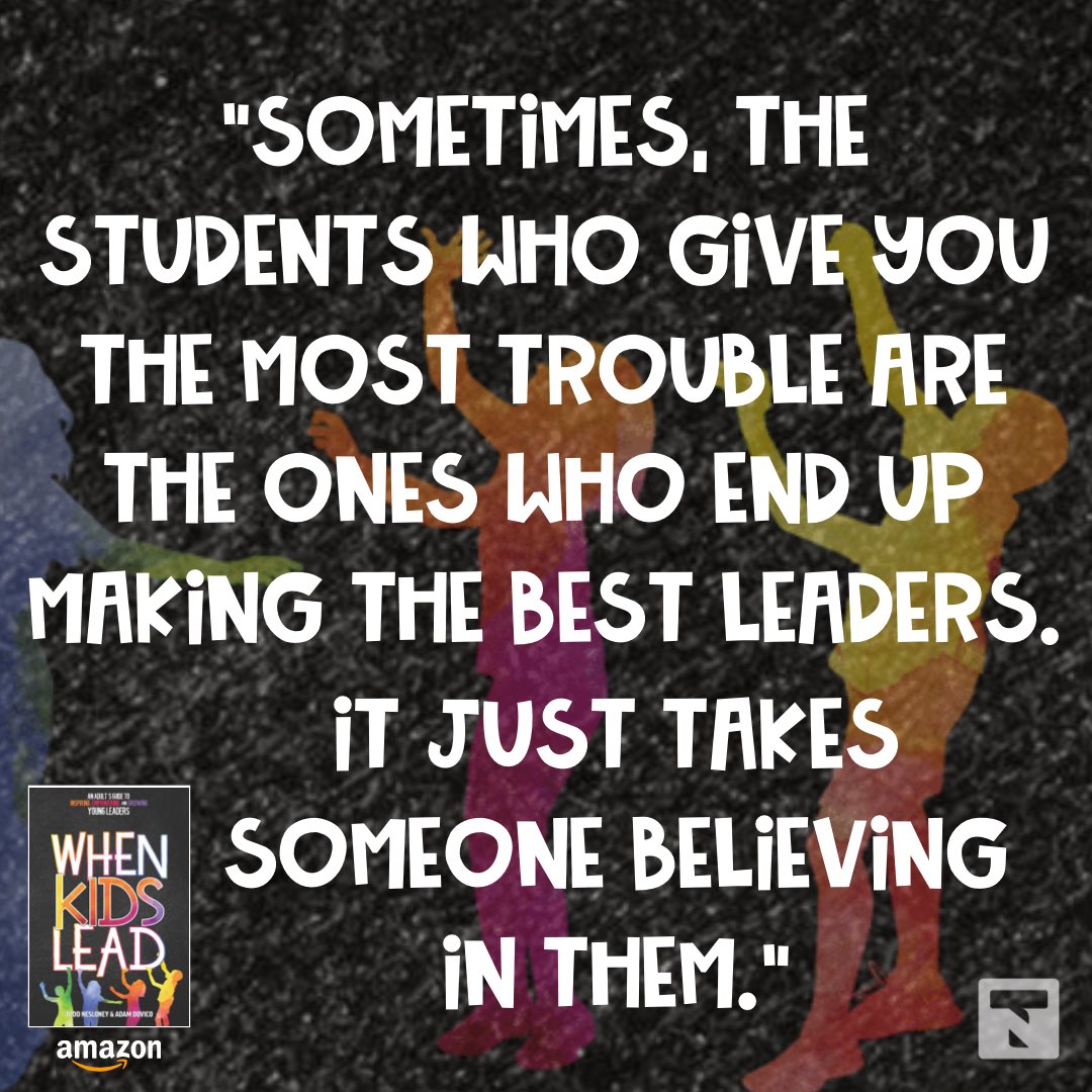 Don’t count out a kid because of their behavior in the moment. 

Get your copy of #WhenKidsLead here: toddnesloney.com/books-resource…

Ideas and resources for building leadership skills in kids of all ages. 

#kidsdeserveit #tlap #FridayThoughts #FridayMotivation