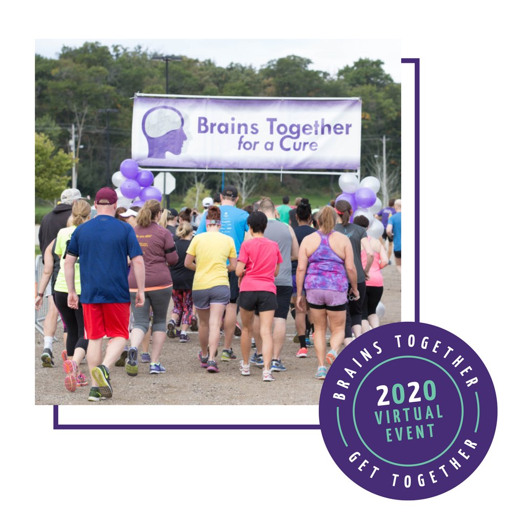 BrainsTogether's tweet photo. While we're not able to gather in-person we're still coming together for a cure. Register for Brains Together Get Together and complete your walk/run between now and October 3rd. https://t.co/awIGQba3BZ https://t.co/CayjNQnIBC