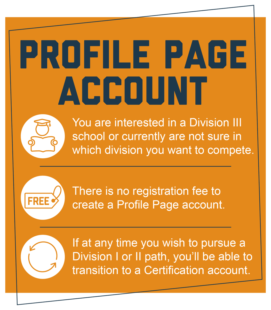 ncaaec's tweet photo. Not sure if you want to play #DI, @NCAADII or @NCAADIII? Create a free Profile Page account to get started. Then transition that account into a Certification account when needed.

Get started: https://t.co/eqw3DoqJe8 https://t.co/6s57h0ZeGf