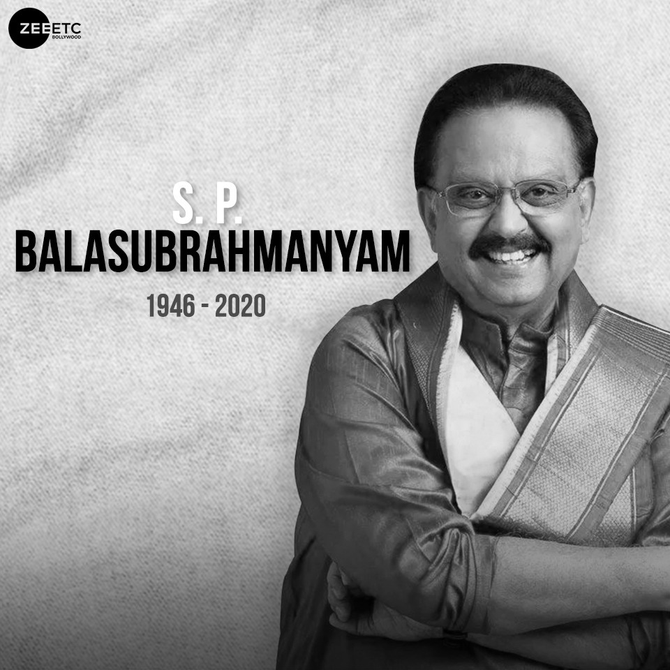 The legendary singer S. P. Balasubrahmanyam's velvet voice will be missed. RIP. 🙏