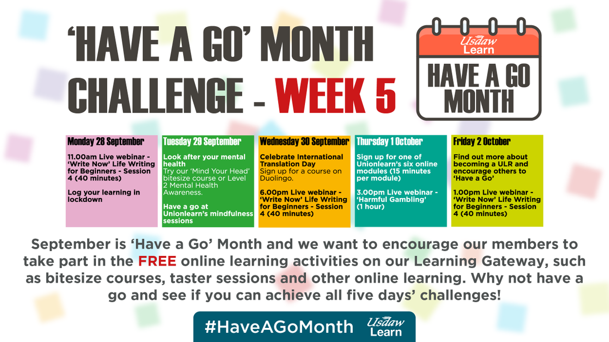 UsdawLearn's tweet photo. There still time to sign up to our #HaveaGoMonth webinars starting tomorrow 👉  https://t.co/hBmf9U0syW https://t.co/2OvsGZZGwk