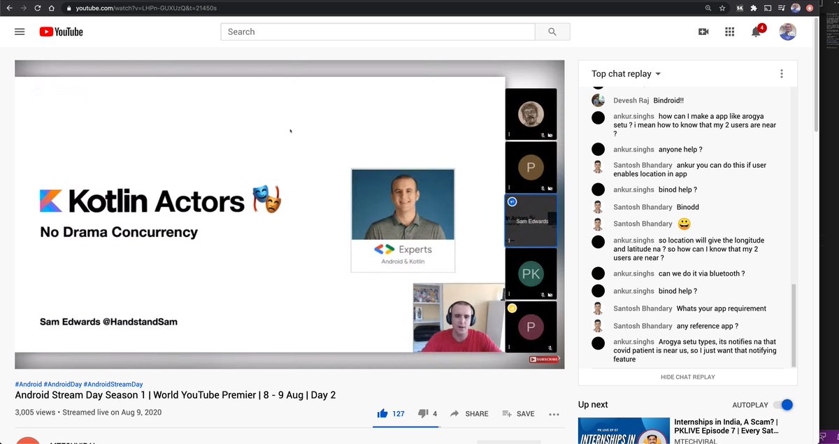 HandstandSam's tweet photo. Remember my coding cheat sheet? The recording of my talk "Kotlin Actors - No Drama Concurrency" from #AndroidStreamDay is available where I do LIVE CODING. Thanks to @imthepk and @rivuchakraborty for putting on the event!
https://t.co/VuvdjOGrBk https://t.co/J1AW1aiKpk