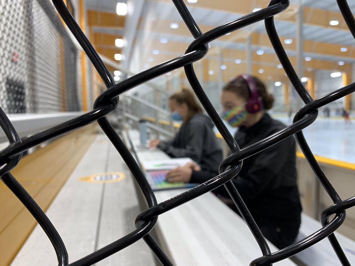 Advanced skaters working it! Off ice at virtual school and on ice preparing for qualifying season. We’re so proud of their dedication and hard work!