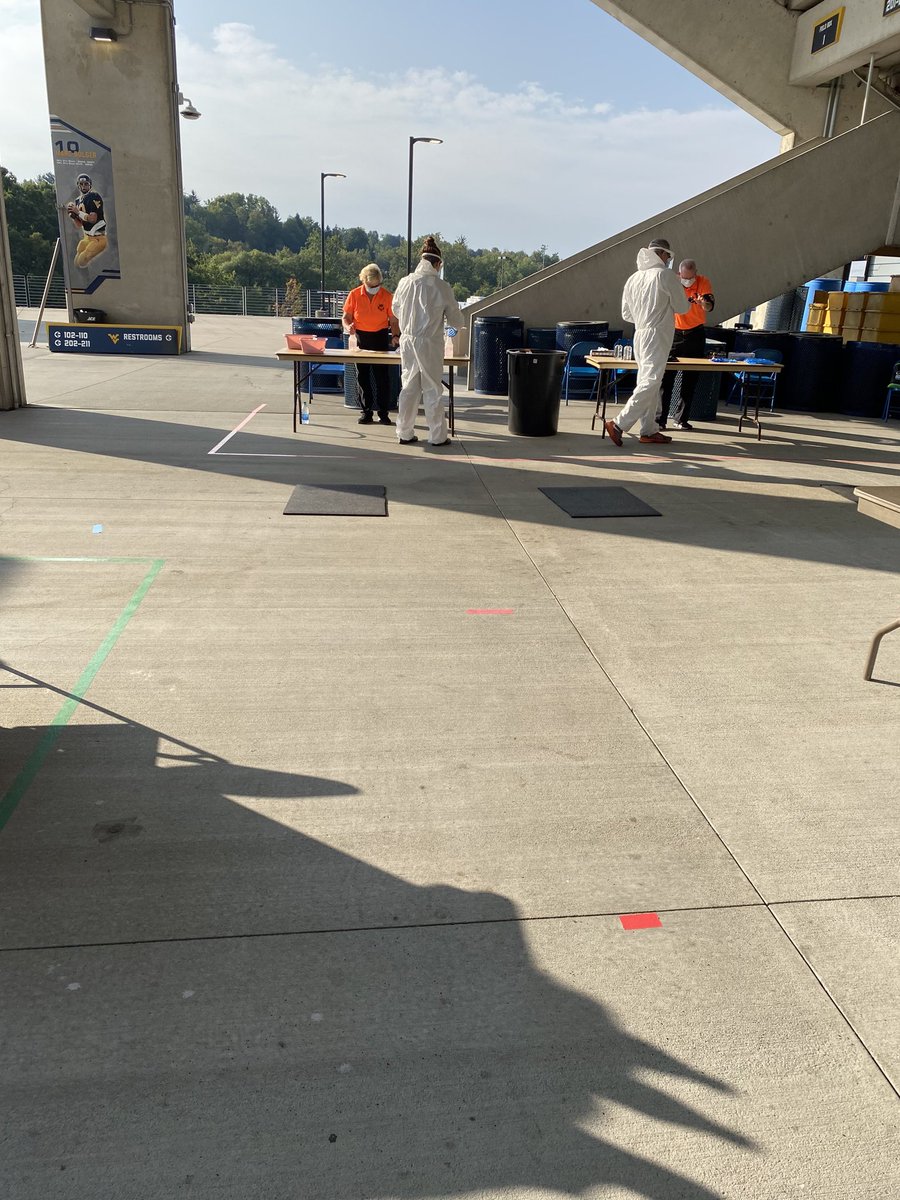 TonyCaridi's tweet photo. Start of a road trip begins with testing for ⁦@WVUfootball. Mountaineers leave this afternoon for ⁦@CowboyFB⁩. Join us tomorrow for pregame coverage ⁦@WVUMSN⁩ beginning at 12pm. https://t.co/j0OexuZh74
