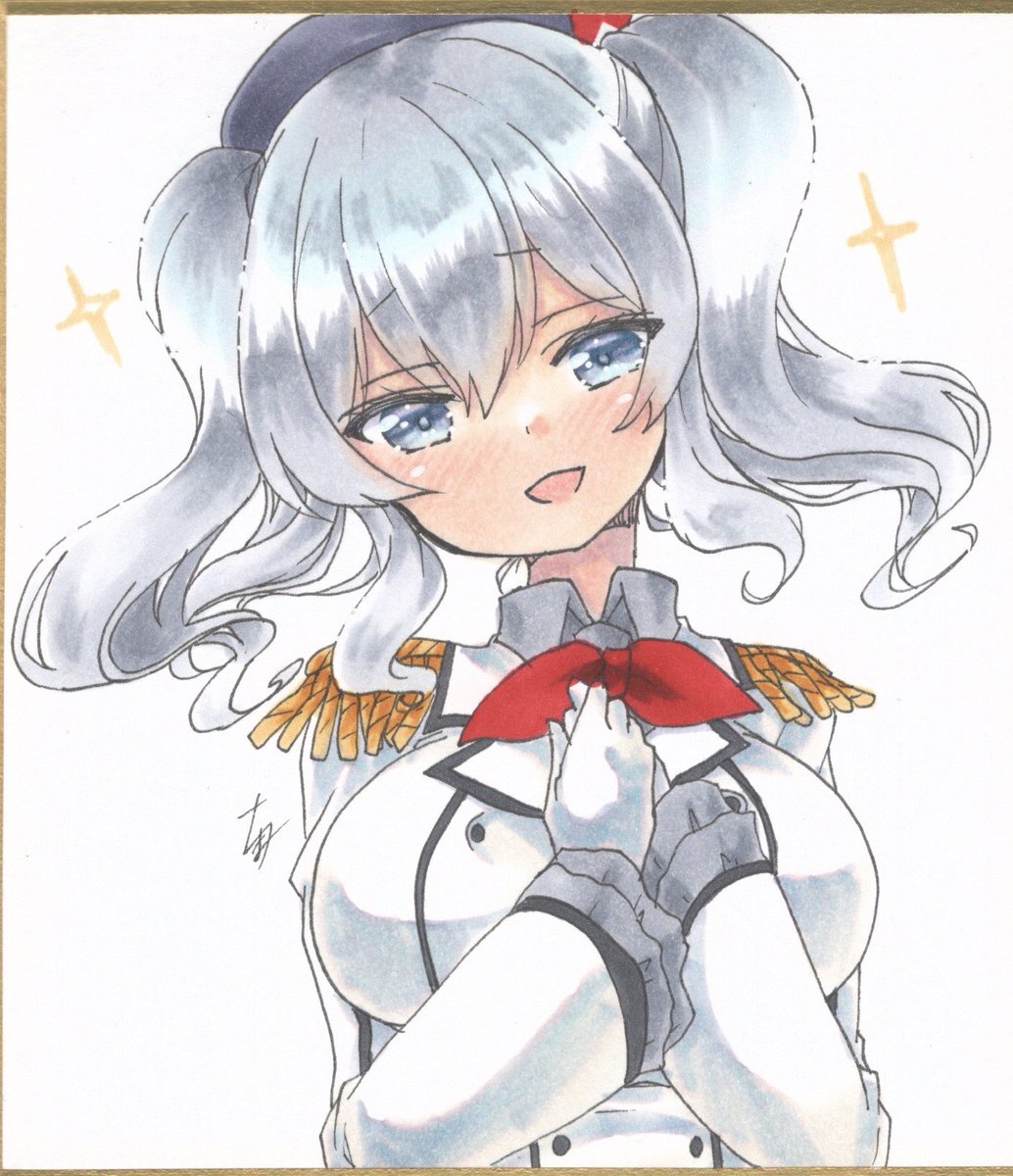 艦これ おめでとう 鹿島 わたし 嬉しいです うふふっ 艦これ版真剣お 結葵ちま メイド展 ポストカード展 コピック愛用のイラスト