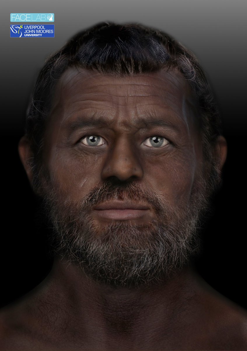 FaceLabLJMU's tweet photo. Project with @UiB. These are facial depictions of two Mesolithic adult males from Norway. The aDNA results suggest that both supposed to have immigrated from the east in the Mesolithic period, and that the depiction would have quite dark skin, light colour eyes and curly hair. https://t.co/vCYS2fB1z4