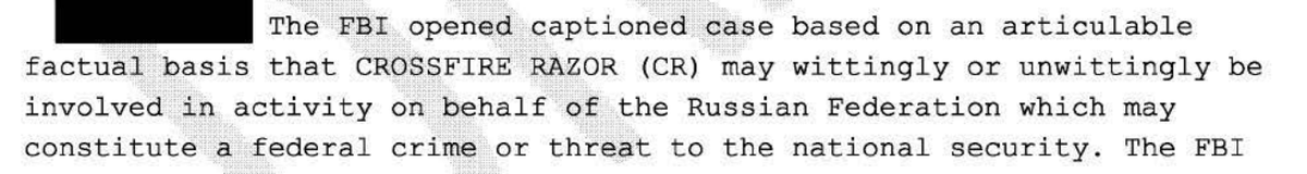 These comments also conflict with the closing memo that Barnett wrote for Flynn. In that, he said that they were also investigating whether Flynn was UNWITTINGLY being recruited. No crime is necessary to pose a NatSec risk, which Barnett's memo recognizes.