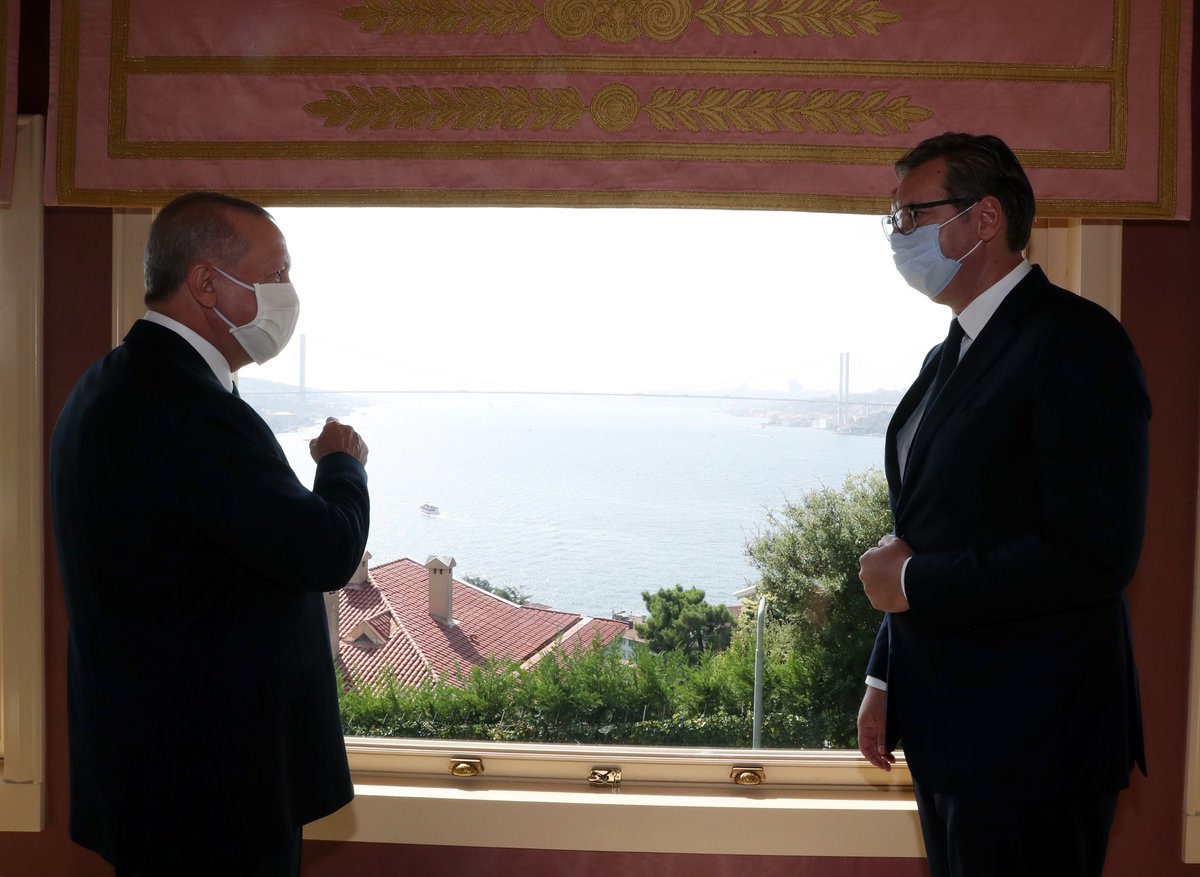 trpresidency's tweet photo. President @RTErdogan met with President Aleksandar Vucic of Serbia at Vahdettin Mansion in Istanbul. https://t.co/MCD8NYeUqF