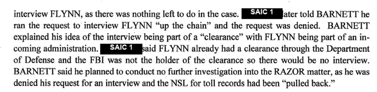 Note, this idea--of interviewing Flynn while pretending they were reviewing the clearance he had just reviewed--is one the frothers had previously pointed to as suspect.