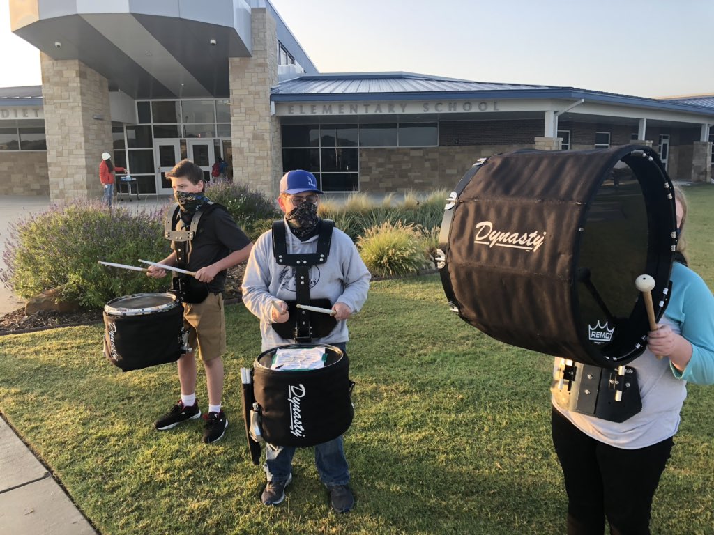 I love the sound of drums in the morning!  CHS drum line welcomes students outside as they arrive at Dietz, Walker, and Noble Reed Elementary Schools! <a href="/CrandallHS/">CrandallHS</a> <a href="/OfficialCISD/">Crandall ISD</a> <a href="/CrandallBand/">Crandall Pirate Band</a>